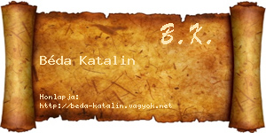 Béda Katalin névjegykártya